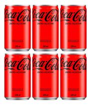 Kit C/6 Refrigerante Coca Cola Lata Sem Açúcar 220ml
