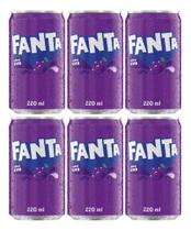 Kit C/6 Refrigerante Fanta Uva 220ml