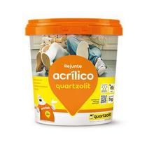 Kit C/6 Rejunte Acrílico 1kg Pronto Quartzolit Cinza Platina