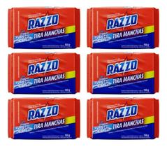 Kit C/6 Sabão Barra Razzo Tira Manchas 150g Kit C/6 Sabão Barra Razzo Tira Manchas 150g