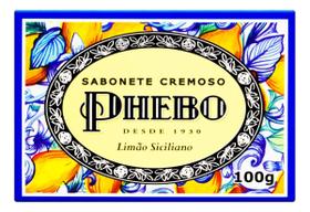 Kit c/ 6 Sabao em barra Phebo Cremoso Limao Siciliano 100g