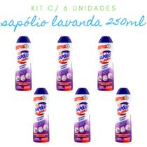 Kit c/ 6 Sapólio Líquido Cremoso 250ml Radium Lavanda Bombril