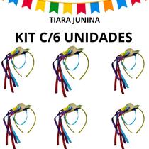 Kit c/6 Tiaras Chapéu Palha Festa Junina Caipira Girassol Kit c/6 Tiaras Chapéu Palha Festa Junina Caipira Girassol