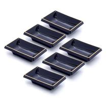 Kit C/6 Tigelas Nozoki Japonesas Para Shoyu Cor Preto Kit C/6 Tigelas Nozoki Japonesas Para Shoyu Cor Preto