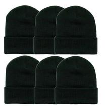 Kit C/6 Touca Gorro Tamine D-12 Duplo Preto Unissex Liso