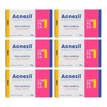 Kit c/6 und Acnezil Sabonete em Barra 70g Pele Acneica