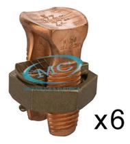 Kit C/6 Und Conector Parafuso Cabos Fios 16mm Split Bolt Cobre