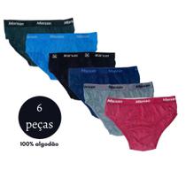 Kit C/6 UND CUECA SLIP 100% ALGODÃO CÓS PERSONALIZADO MARXAN