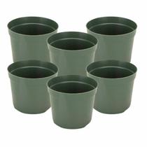 KIT C/6 Vaso Plantio P13 (900 ML) Verde Musgo INJEPLASTEC