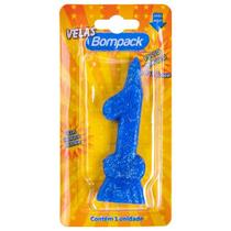 Kit c/ 6 Vela Supernumeros Bompack N1 Azul Un - Embrast