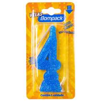 Kit c/ 6 Vela Supernumeros Bompack N4 Azul Un - Embrast