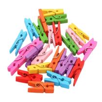 Kit C/ 60 Mini Pregadores Prendedores Coloridos De Madeira