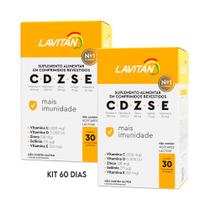 Kit c/60 Suplemento Vitamina Mineral CDZSE Imunidade Lavitan
