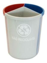 Kit C/ 66 Lixeira Mix Plástico 3 Divisões P/ Coleta Seletiva Kit C/ 66 Lixeira Mix Plástico 3 Divisões P/ Coleta Seletiva