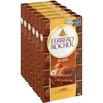 Kit c/ 6und Chocolate FERRERO ROCHER AO LEITE Tablete 90g