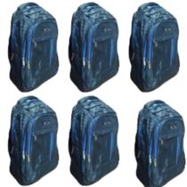 Kit C/ 6x Mochila Grande Cor Azul - CCB Fashion Bag