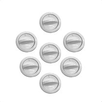 Kit c/ 7 Botões Brastemp DeVille Aro Branco Cozinha Fogão
