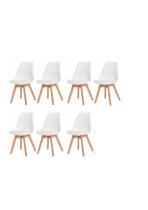 KIT C 7 Cadeira Leda Branca - Charles Eames Wood com Almofada