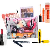 Kit c/ 7 itens Maquiagem com Necessaire e Paleta de Sombras Kit c/ 7 itens Maquiagem com Necessaire e Paleta de Sombras