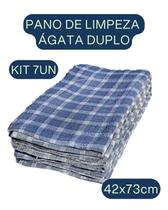 Kit C/ 7 Panos De Chão Xadrez Grande 100% Algodão 42x73cm Kit C/ 7 Panos De Chão Xadrez Grande 100% Algodão 42x73cm