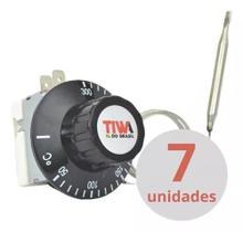 Kit C/ 7 Termostato Analógico Tiwa 50/300 30a S Bucha Curto