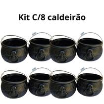 Kit C/8 Balde Caldeirão Bruxa Grande Decoração Halloween