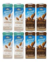 Kit C/8 Bebida De Amêndoas Almond Breeze Original+choco 1l