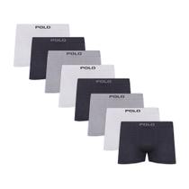 Kit C/8 Cuecas Boxer Polo 781 Algodão Sem Costura Sortido