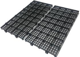 Kit C/8 Estrados Piso Palete Plastico Preto 1 Metro Por Kit - Preto