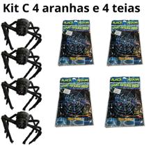 Kit C/8 Halloween 4 Aranha 75cm 4 Teia 120cm Halloween Kit C/8 Halloween 4 Aranha 75cm 4 Teia 120cm Halloween