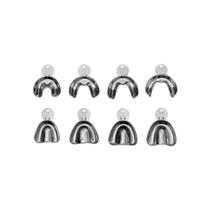 Kit C/8 Moldeiras Rasas Lisas em Inox - Tecnodent Kit C/8 Moldeiras Rasas Lisas em Inox - Tecnodent