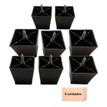 Kit C/ 8 Pé De Movéis Quadrado 6cm Cama Box Pronta Entrega