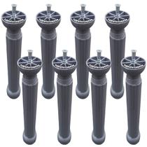 Kit C/ 8 Peças - Pe Para Armario Torre De 20 a 24cm Cinza