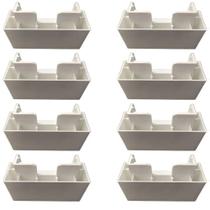 Kit C/ 8 Peças - Pé Para Para Guarda Roupa Comoda De 5cm Branco Kit C/ 8 Peças - Pé Para Para Guarda Roupa Comoda De 5cm Branco