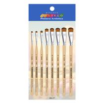 Kit c/ 8 Pinceis Lingua de Gato Castelo Pintura Kit c/ 8 Pinceis Lingua de Gato Castelo Pintura
