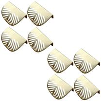 Kit c/8 Puxadores para Armários e Gavetas em Formato de Folha Dourado 6cm