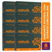 Kit c/ 8 Sabonete Vegano Natural com extrato Curcuma 80g - Orgânico Natural