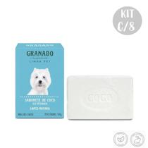 Kit c/8 Sabonetes em Barra Pet Coco Limpeza Profunda 100g Granado