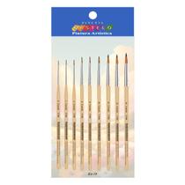 Kit c/ 9 Pincel Redondo Artistico Pintura Castelo Kit c/ 9 Pincel Redondo Artistico Pintura Castelo