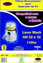 Kit c/9 Sacos Descartáveis Aspirador Lavor Wash GN22 e 32 1100W