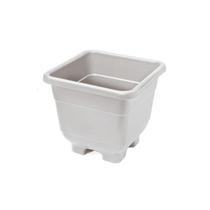 Kit C/9 Vaso Quadrado 22 cm Cinza Decorativo Para plantas - BRASAMI