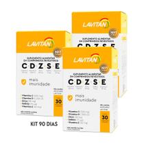 Kit c/90 Suplemento Vitamina Mineral CDZSE Imunidade Lavitan