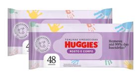 Kit c/ 96 Lenços Umedecidos Huggies Rosto e Corpo
