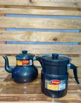 Kit c/ Bule panda e leiteira com apito - kraqueado