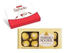 Kit C/caixa Bombom Ferrero Rocher C/8 100g + Raffaello 90g