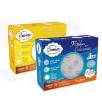 Kit C/ Fralda Cremer Luxo Branca + Fralda Cremer Luxo estampada Azul Kit C/ Fralda Cremer Luxo Branca + Fralda Cremer Luxo estampada Azul