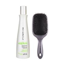 Kit C.Kamura Shampoo Antiqueda Scalp Force e Escova Cerdas Mistas