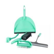 Kit C/ Pá Escovas E Rodo Plástico 5 Pçs Fratelli Verde/cinza Kit C/ Pá Escovas E Rodo Plástico 5 Pçs Fratelli Verde/cinza