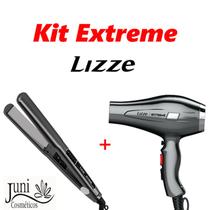 Kit C/ Prancha E Secador Lizze Extreme Cinza 110v Kit C/ Prancha E Secador Lizze Extreme Cinza 110v
