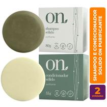 Kit c/ Shampoo e Condicionador Vegano Solido da Linha ON Purificante - Orgânico Natural